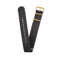 20mm Fabric strap (Black) with Gold Buckle