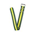 20mm Fabric strap (Green/Yellow) with Silver Buckle