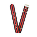 20mm Fabric strap (Red/Black) with Silver Buckle