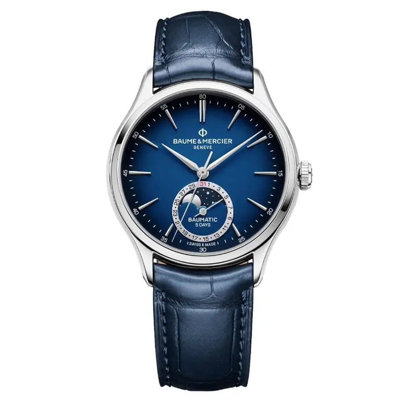 BAUME & MERCIER 39MM BAUMATIC CLIFTON MOON PHASE DATE 10756