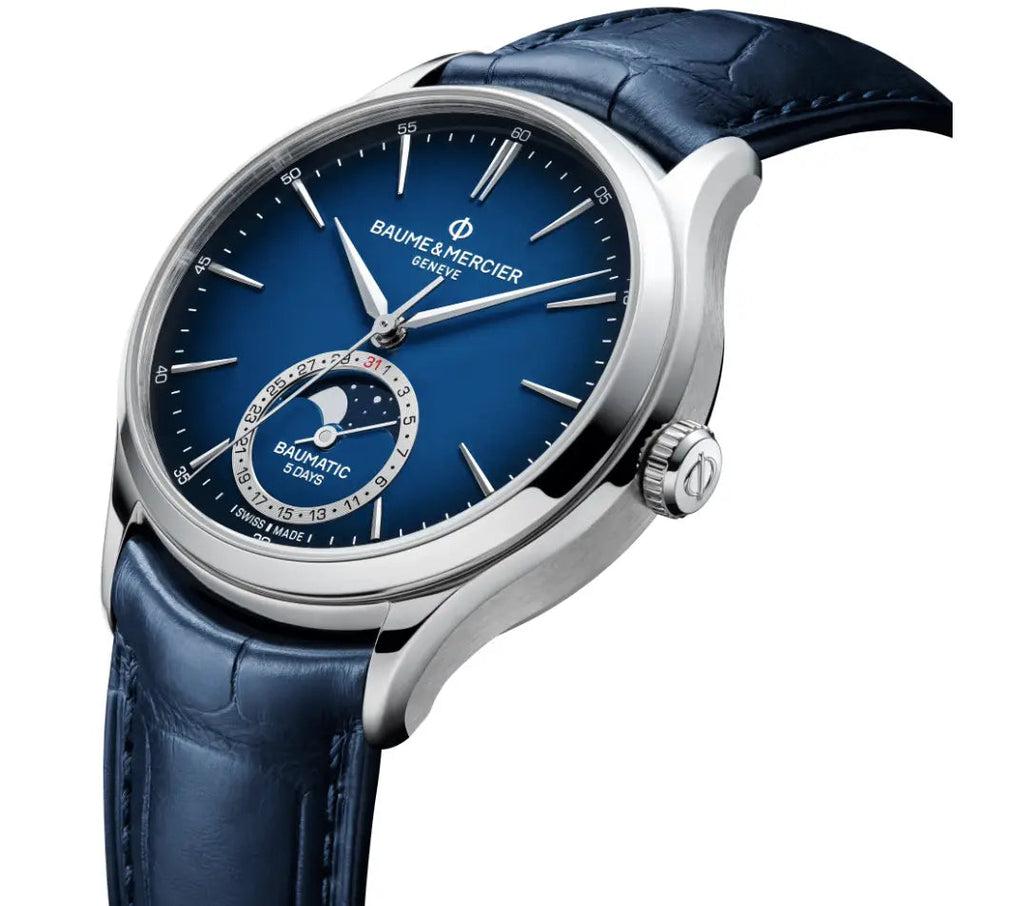 BAUME & MERCIER 39MM BAUMATIC CLIFTON MOON PHASE DATE 10756