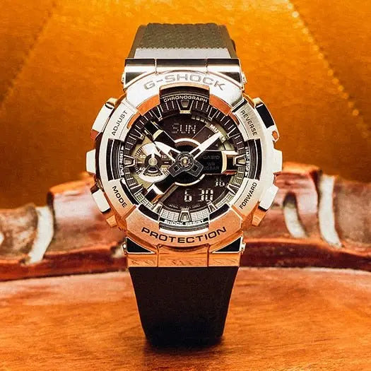CASIO G-SHOCK WATCH STEEL BEZEL GM-110-1ADR