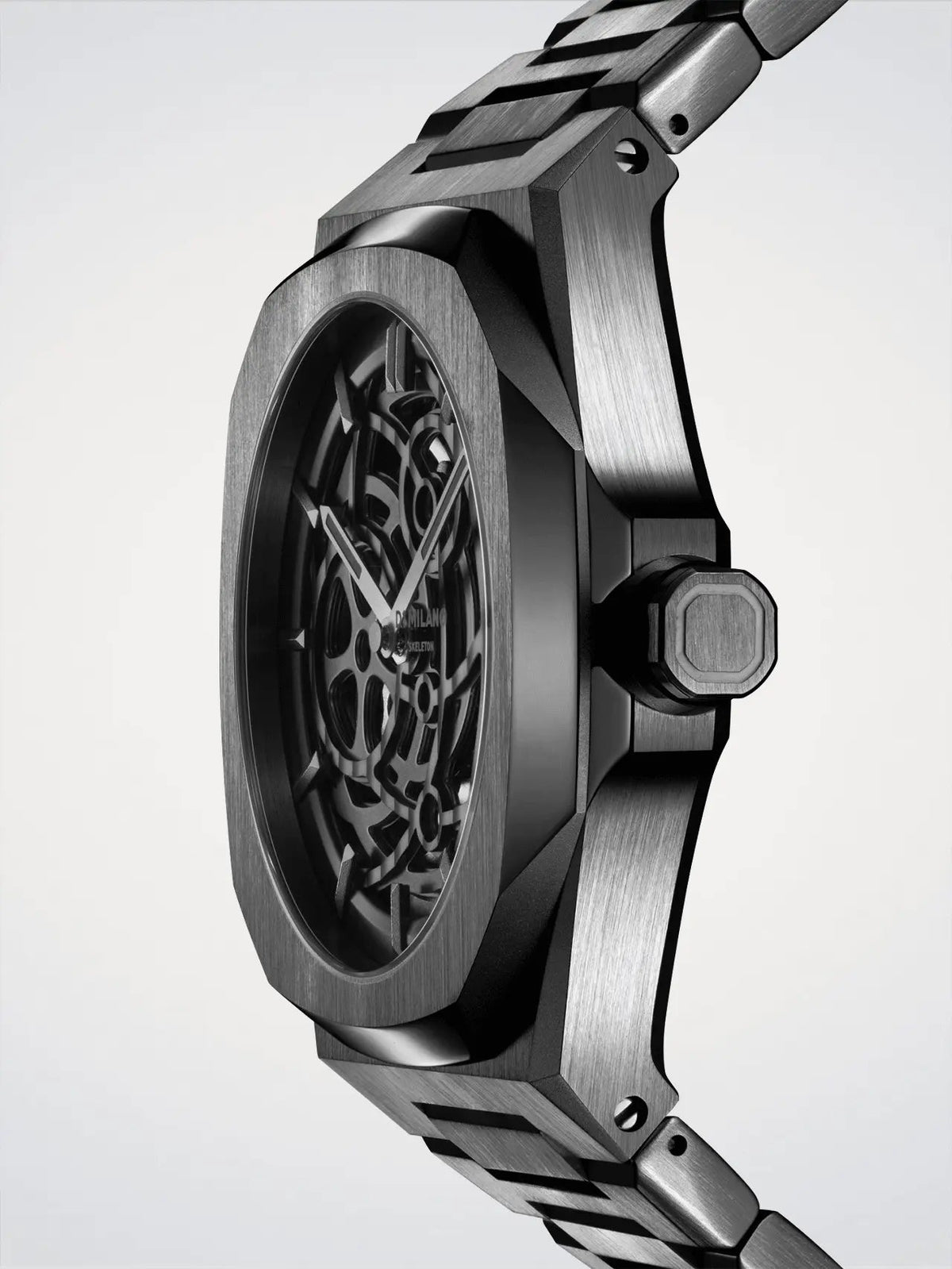 D1Milano Skeleton Gun Metal 41MM D1-SKBJ11