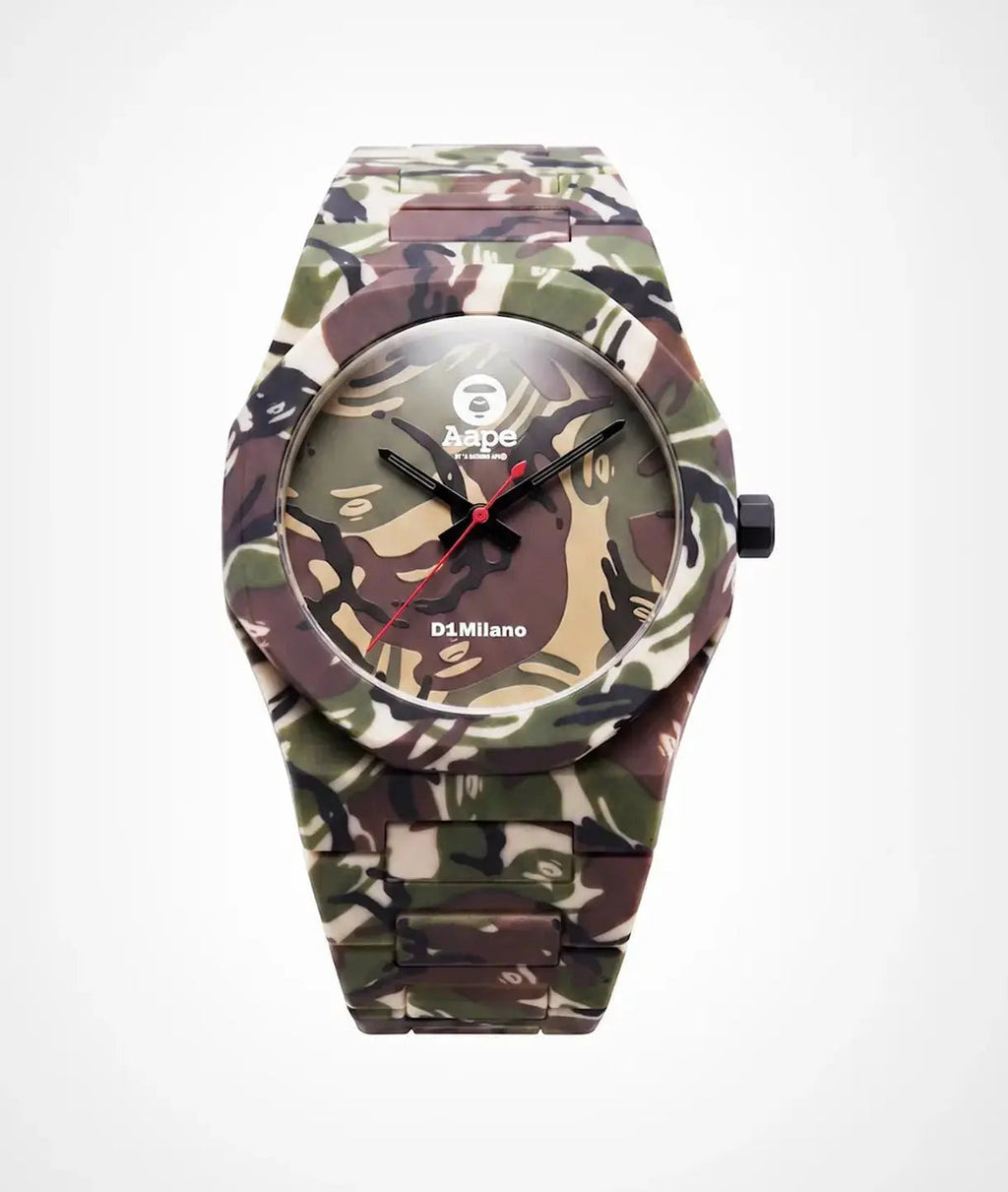 D1Milano x AAPE: Green Camo Carbon Limited Edition Watch 40mm D1-PCBJAAPE3