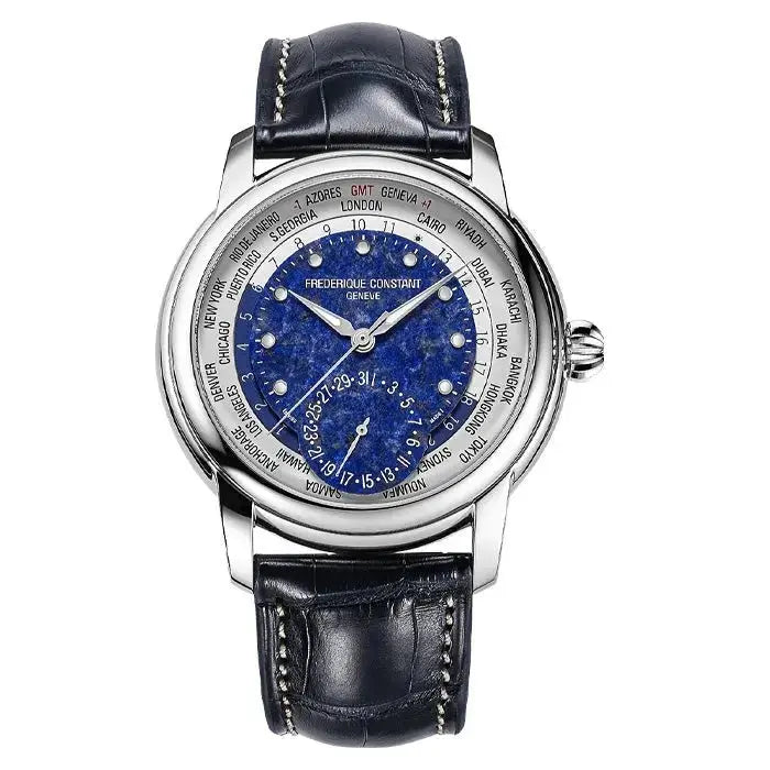 Frederique Constant Manufacture Classic Worldtimer Lapis dial 42mm FC-718LA4H6