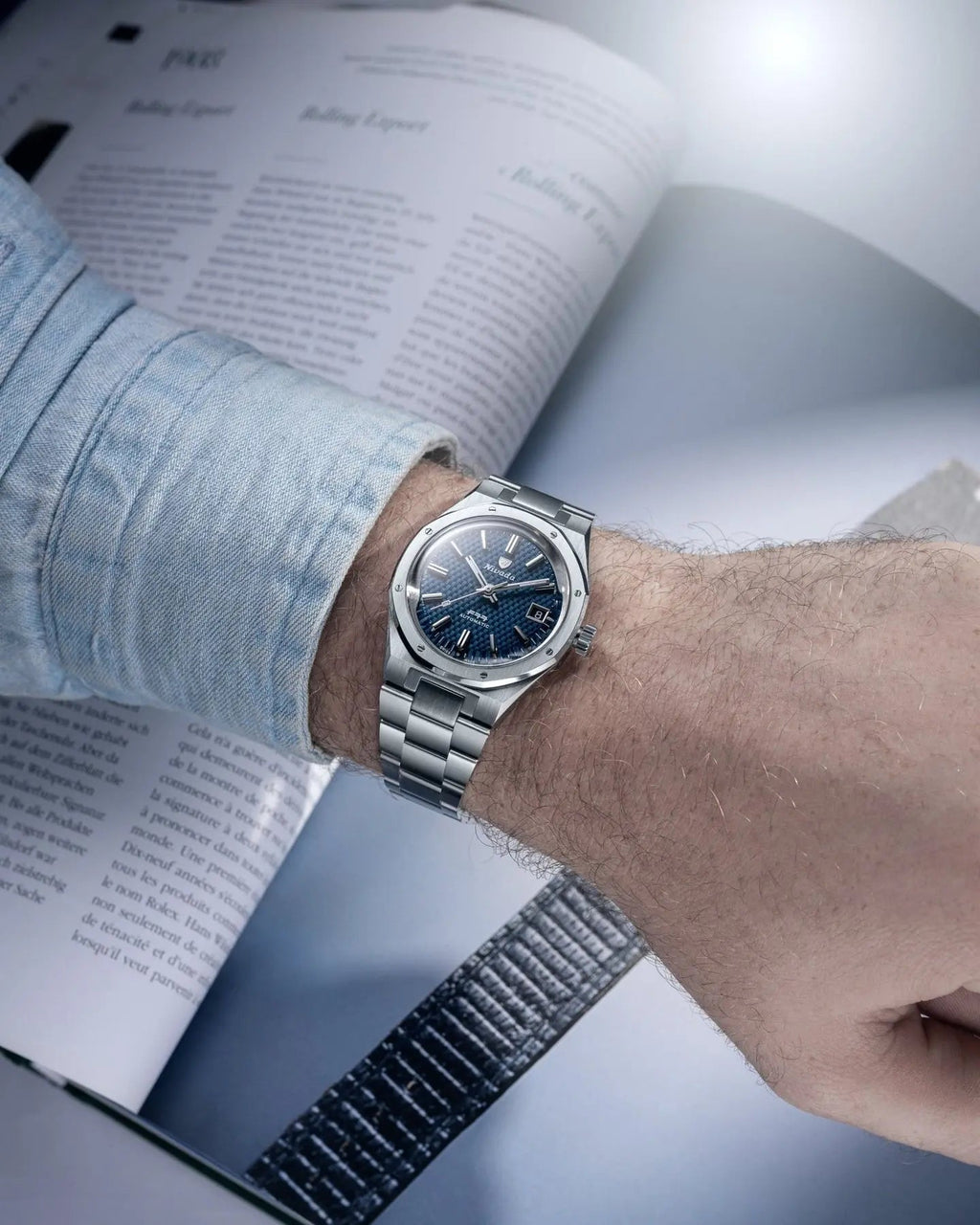 NIVADA GRENCHEN AUTOMATIC F77 BLUE 37MM 69001A77