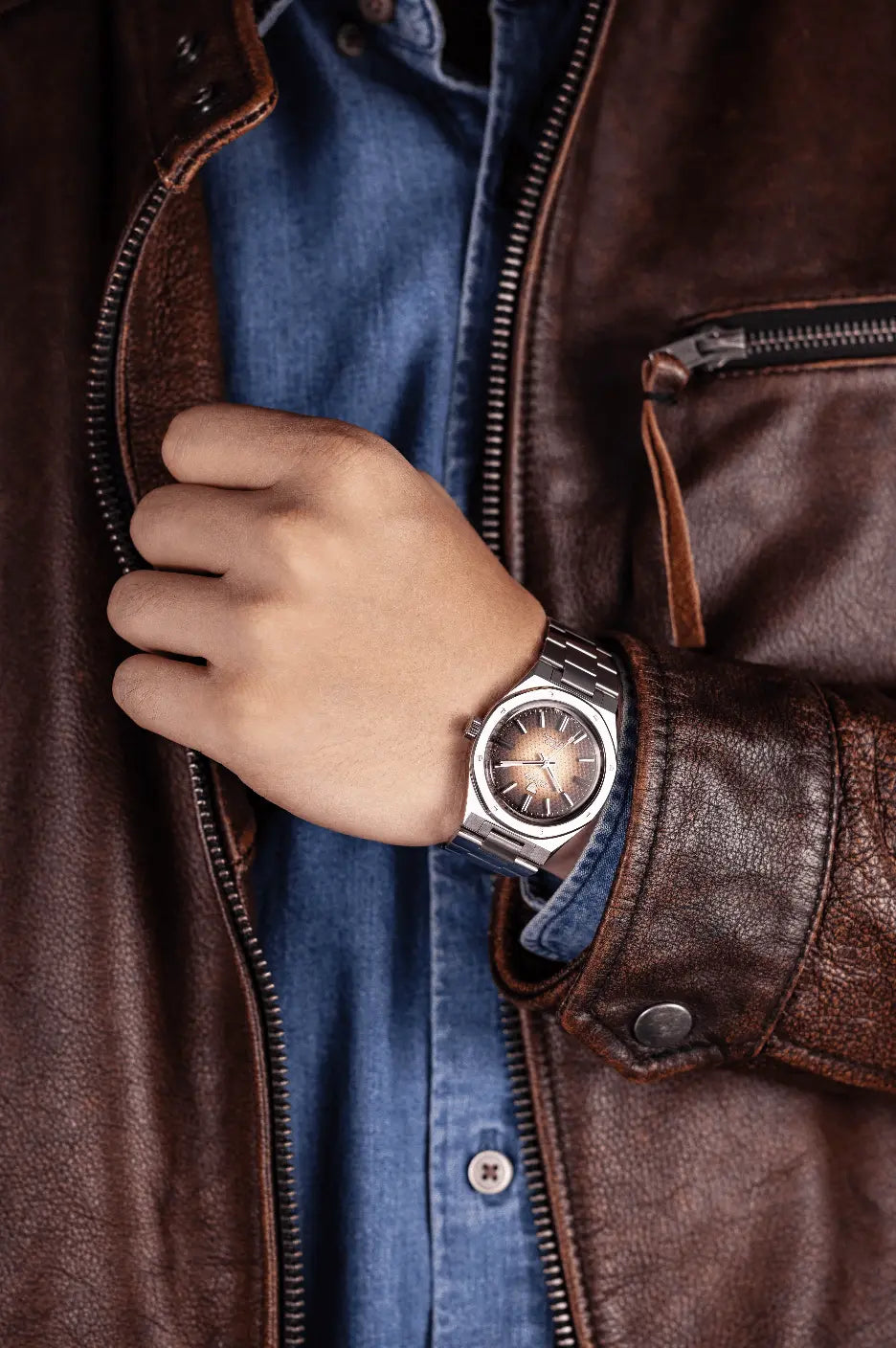 NIVADA GRENCHEN AUTOMATIC F77 BROWN SMOKED 37MM 69002A77