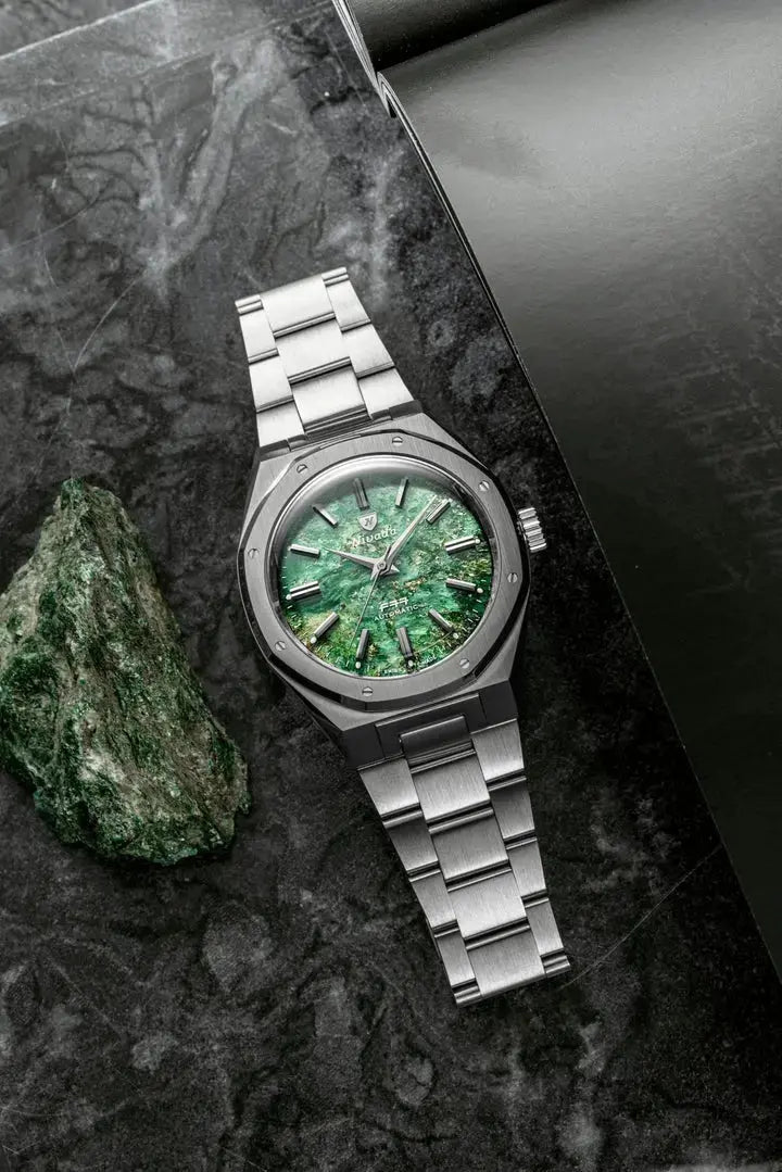 NIVADA GRENCHEN AUTOMATIC F77 GREEN AVENTURINE 38MM 68053A77
