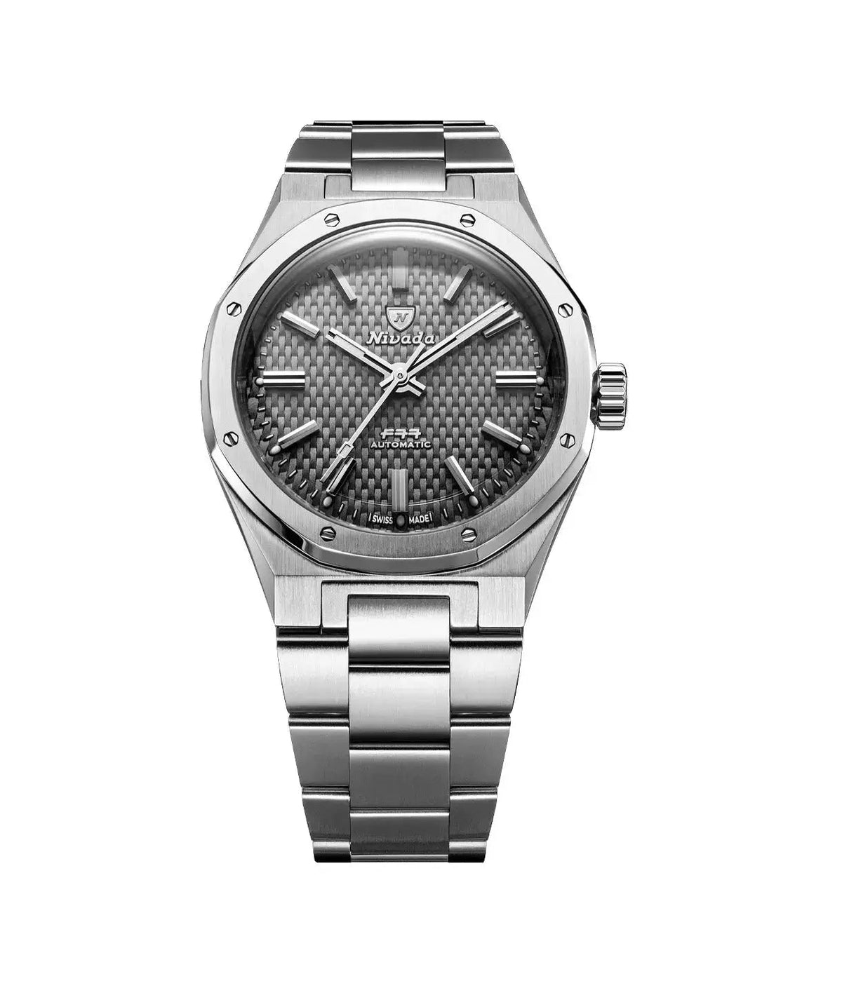 NIVADA GRENCHEN AUTOMATIC F77 GREY WEAVE 38MM 68044A77