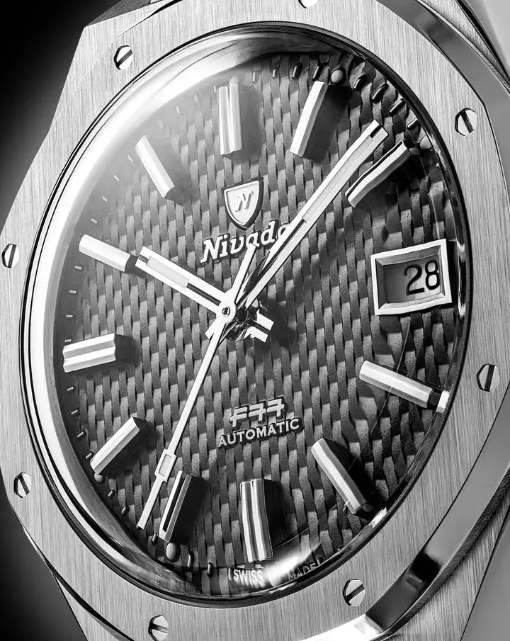 NIVADA GRENCHEN AUTOMATIC F77 GREY WEAVE 38MM 68044A77