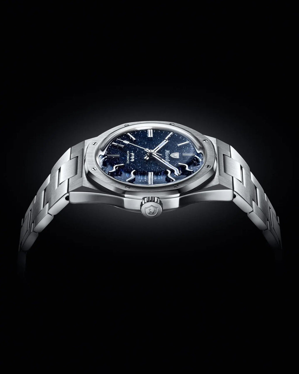 NIVADA GRENCHEN AUTOMATIC F77 TITANIUM DARK BLUE AVENTURINE MK1 37MM 68018A77