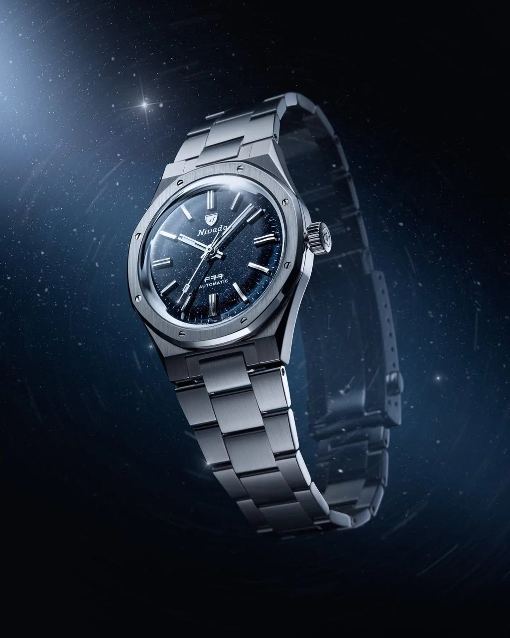NIVADA GRENCHEN AUTOMATIC F77 TITANIUM DARK BLUE AVENTURINE MK1 37MM 68018A77