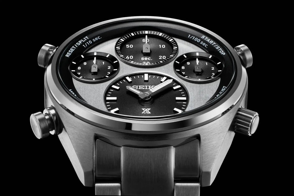 SEIKO WATCH PROSPEX 42MM SFJ001P1 ‘PANDA’ ONE HUNDREDTH OF A SECOND SPEEDTIMER SOLAR CHRONOGRAPH
