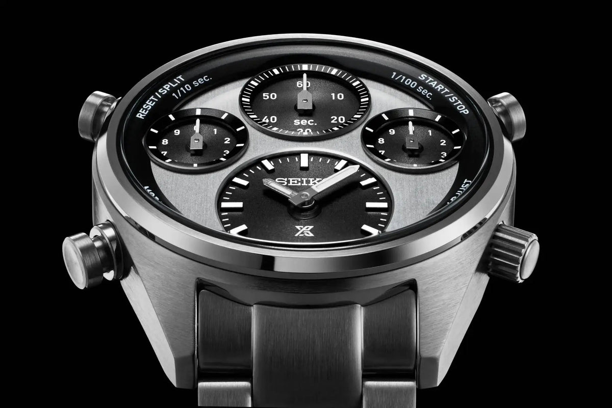 SEIKO WATCH PROSPEX 42MM SFJ001P1 ‘PANDA’ ONE HUNDREDTH OF A SECOND SPEEDTIMER SOLAR CHRONOGRAPH