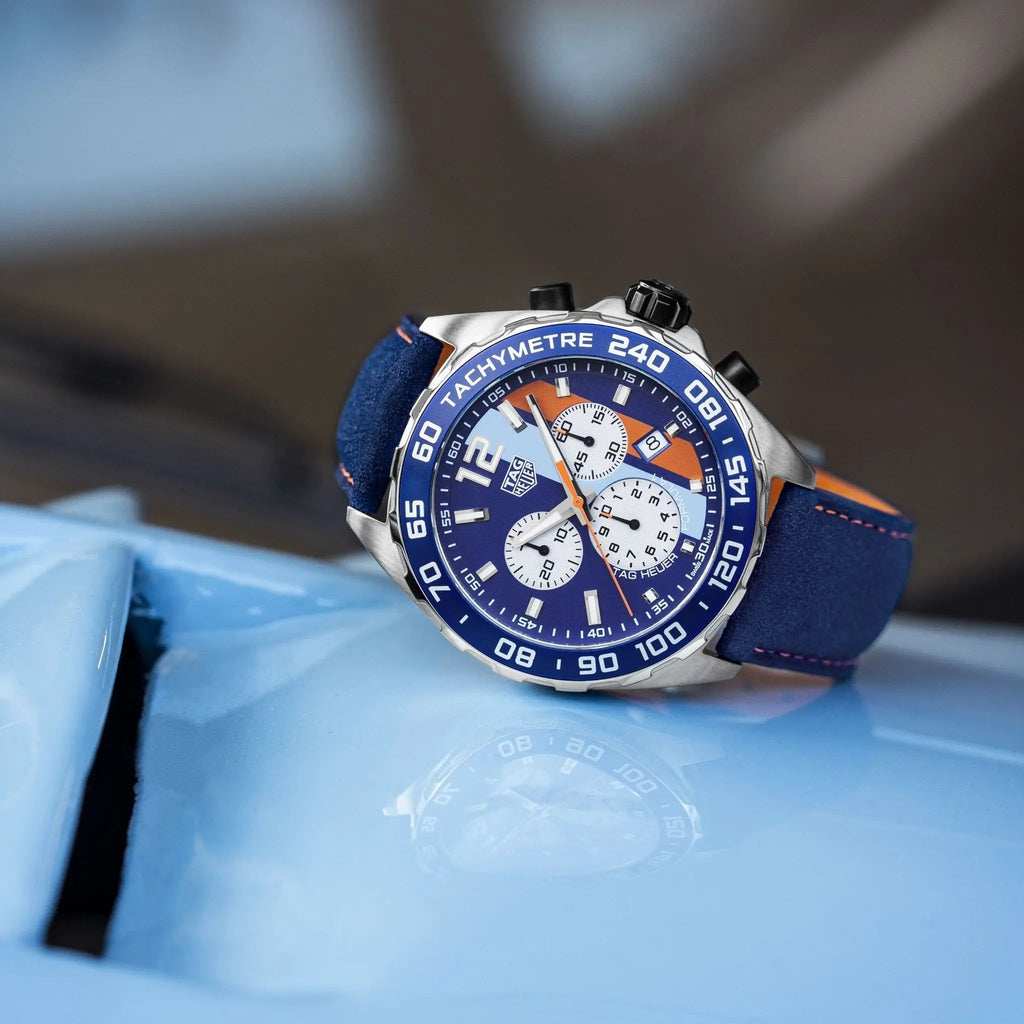 TAG Heuer Formula 1 Chronograph 43mm Leather Watch CAZ101N.FC8243